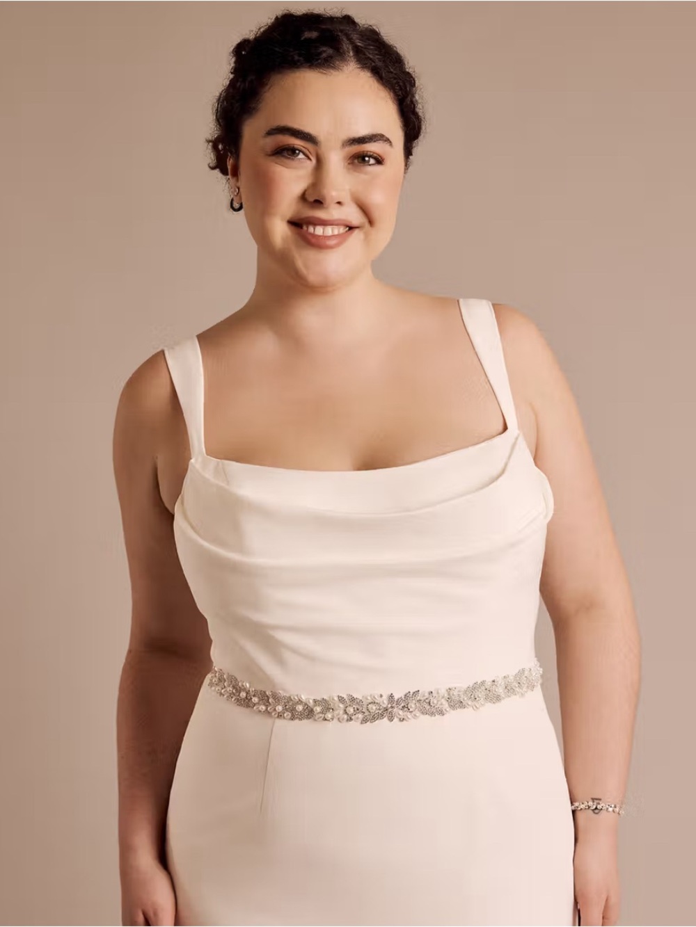 David’s Bridal - Extended Length Crystal and Pearl Leaf Sash. New with tags.